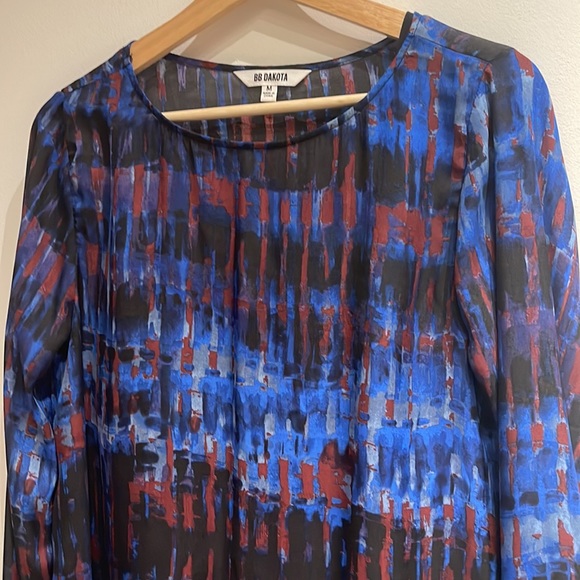 BB Dakota x Steve Madden Revolve Emily Long Sleeve Shift Dress Midnight Sky Blue - Picture 5 of 13